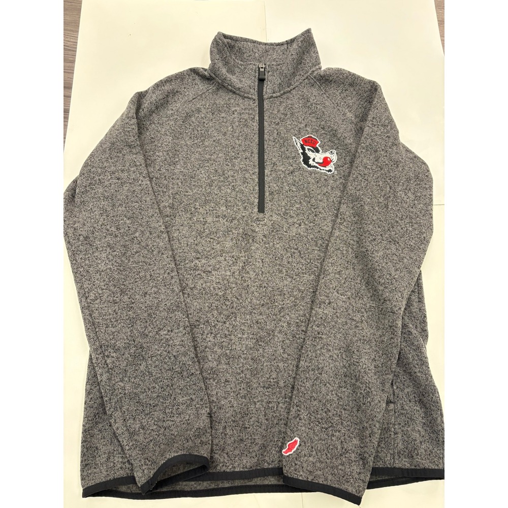 League NCSU Wolfpack‎ Gray Quarter Zip Fleece Pullover Men's Small